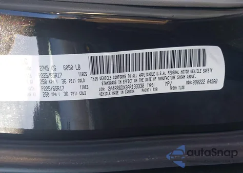 2010 Chrysler Town & Country Limited from USA, damaged, VIN 2A4RR6DX3AR133330